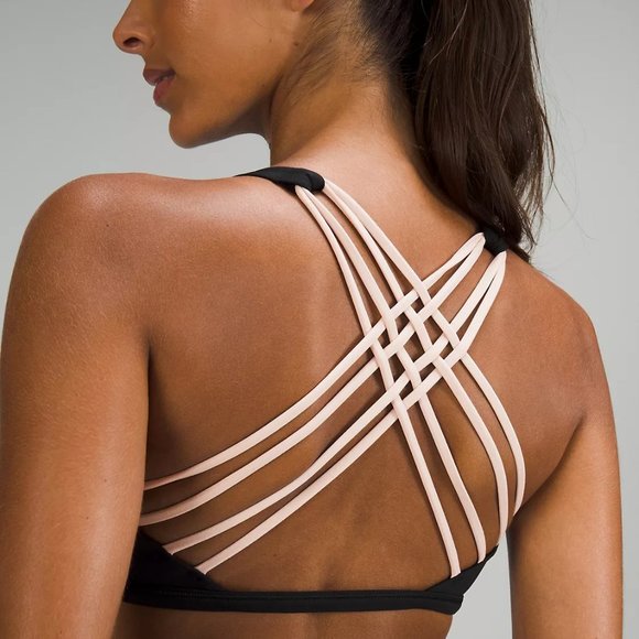 NWT Lululemon Free to Be WILD Serene Bra Navy Baby Pink 10 Sold out RARE - Picture 6 of 6